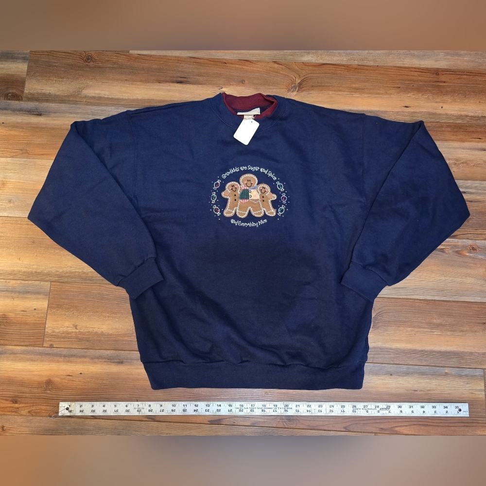 MCSportswear Vintage 90’s MY GRANDKIDS Double  Collared Embroidered Sweatshirt🆕